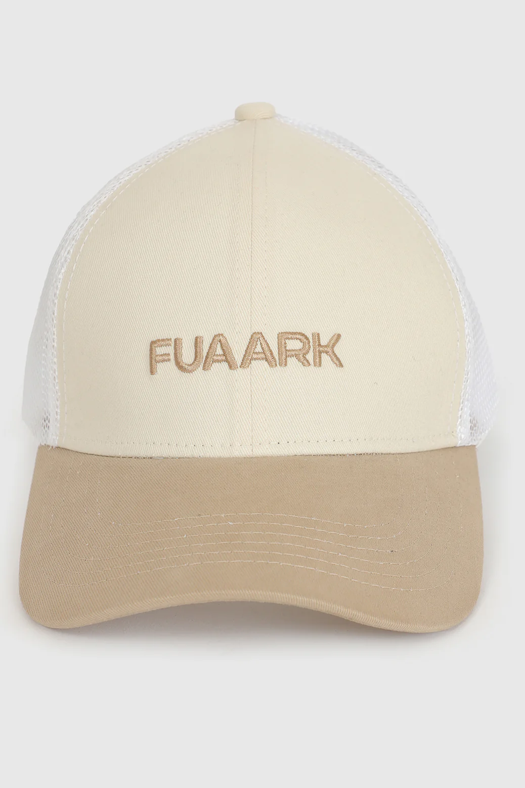 Sleek Trucker Cap Beige/White