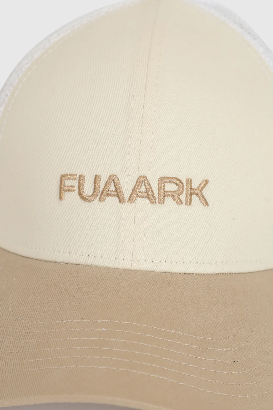 Sleek Trucker Cap Beige/White - Image 3