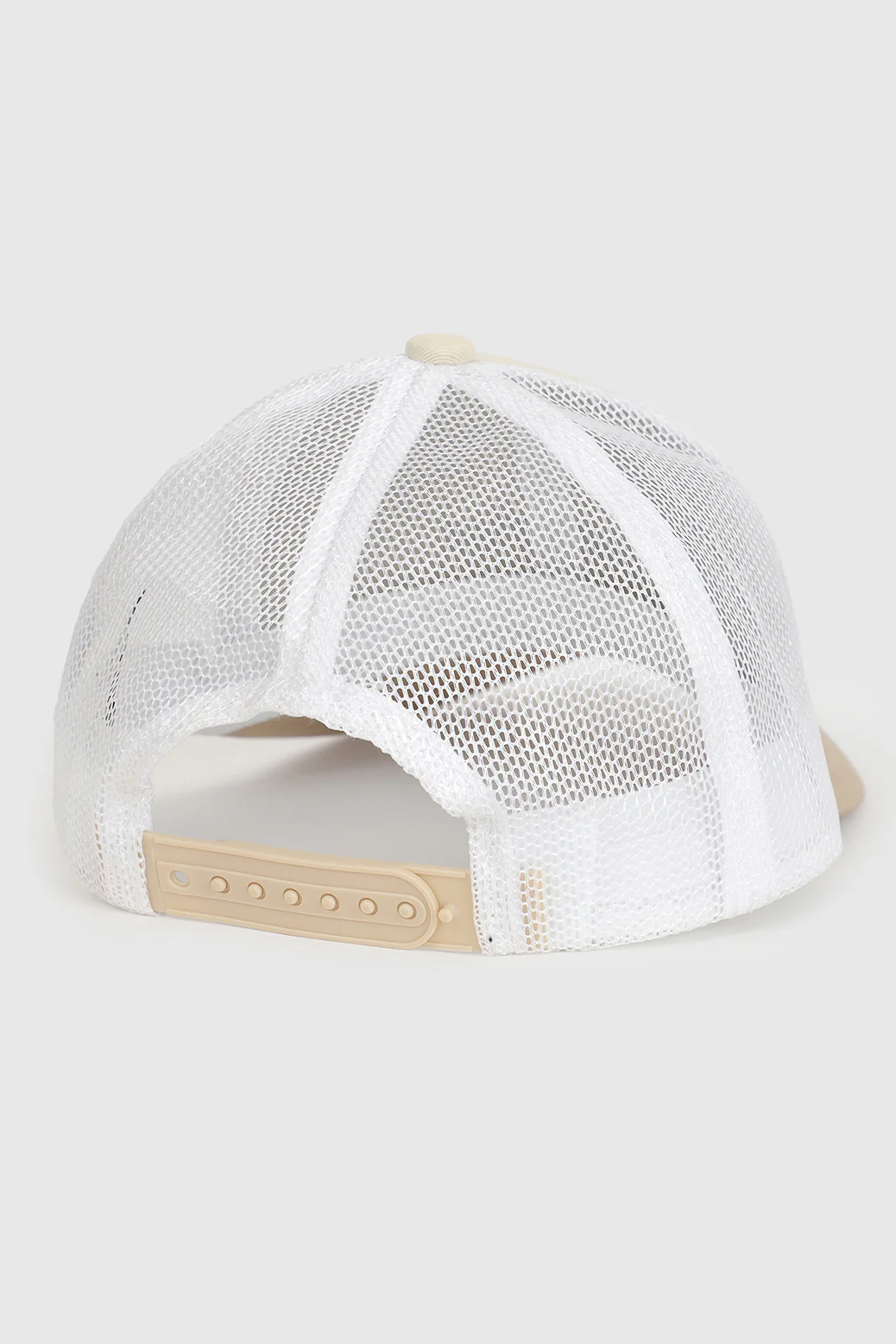 Sleek Trucker Cap Beige/White - Image 4