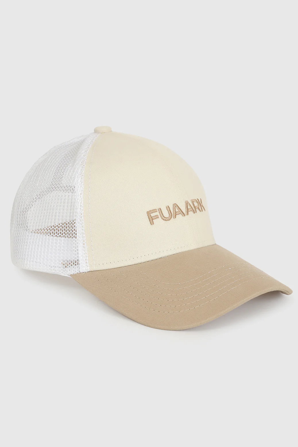 Sleek Trucker Cap Beige/White - Image 5
