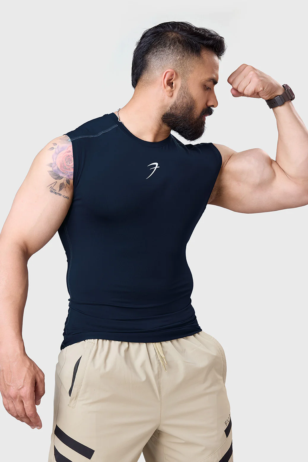 Compression Sleeveless  Tank Navy - Image 5
