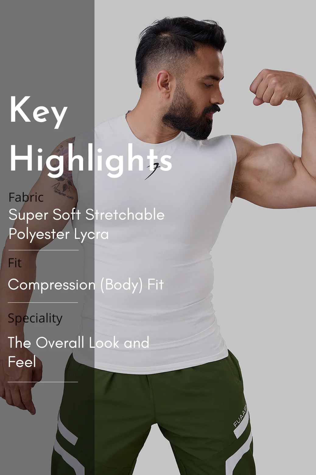 Compression Sleeveless Tank White - Image 7