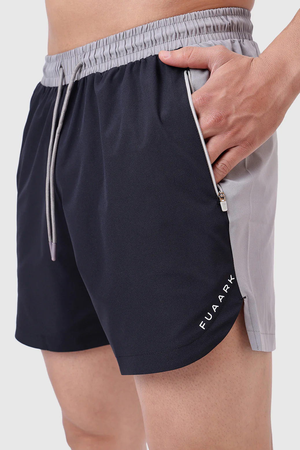 Snap Colourblock Shorts Black - Image 6