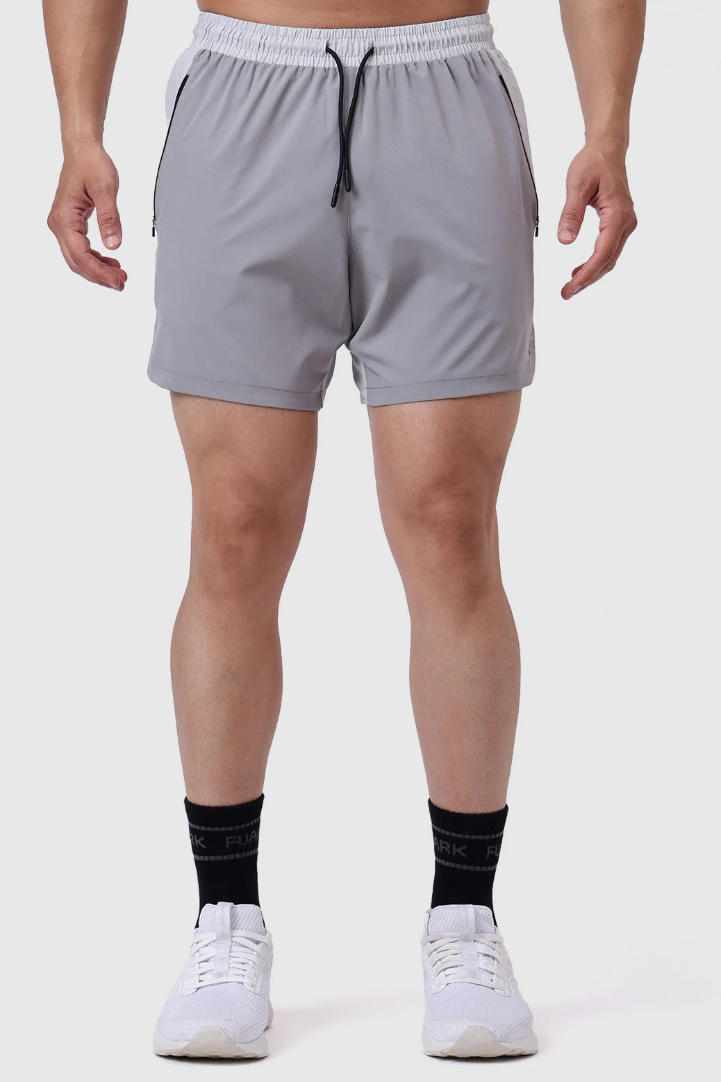 Snap Colourblock Shorts Light Grey - Image 3