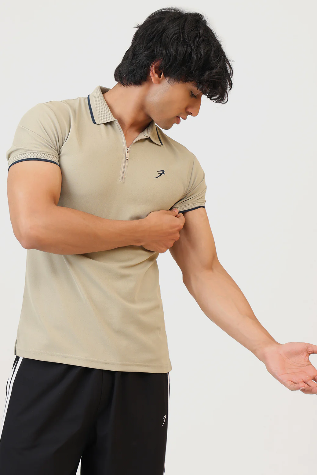Stride Polo T-shirt Beige - Image 5