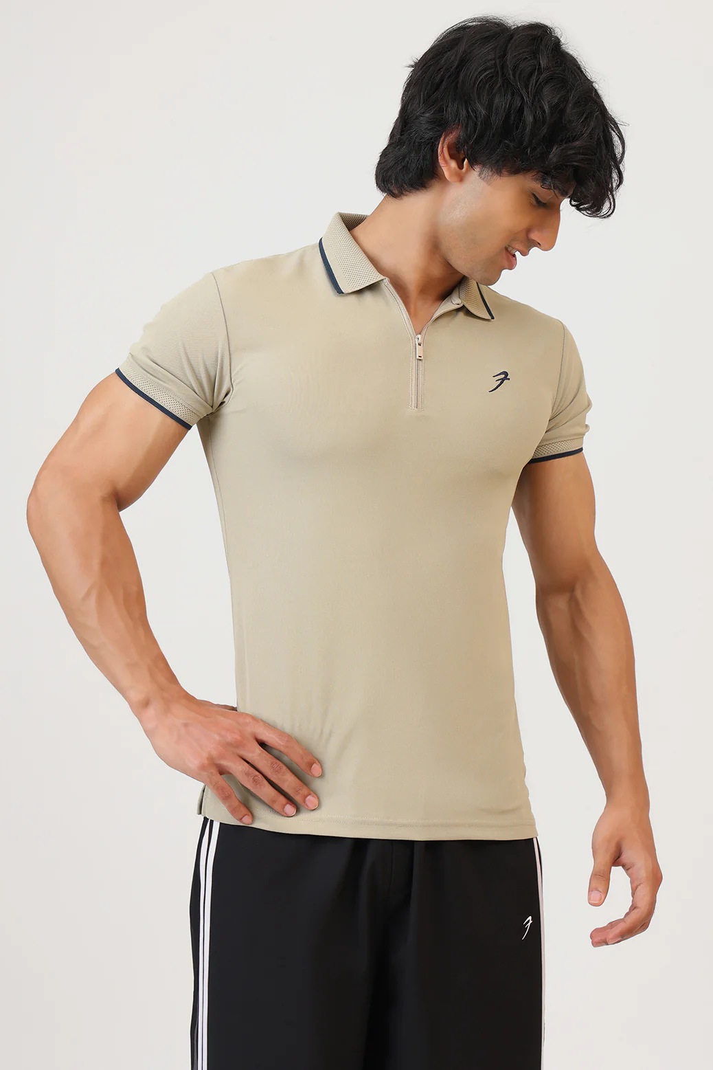 Stride Polo T-shirt Beige - Image 7