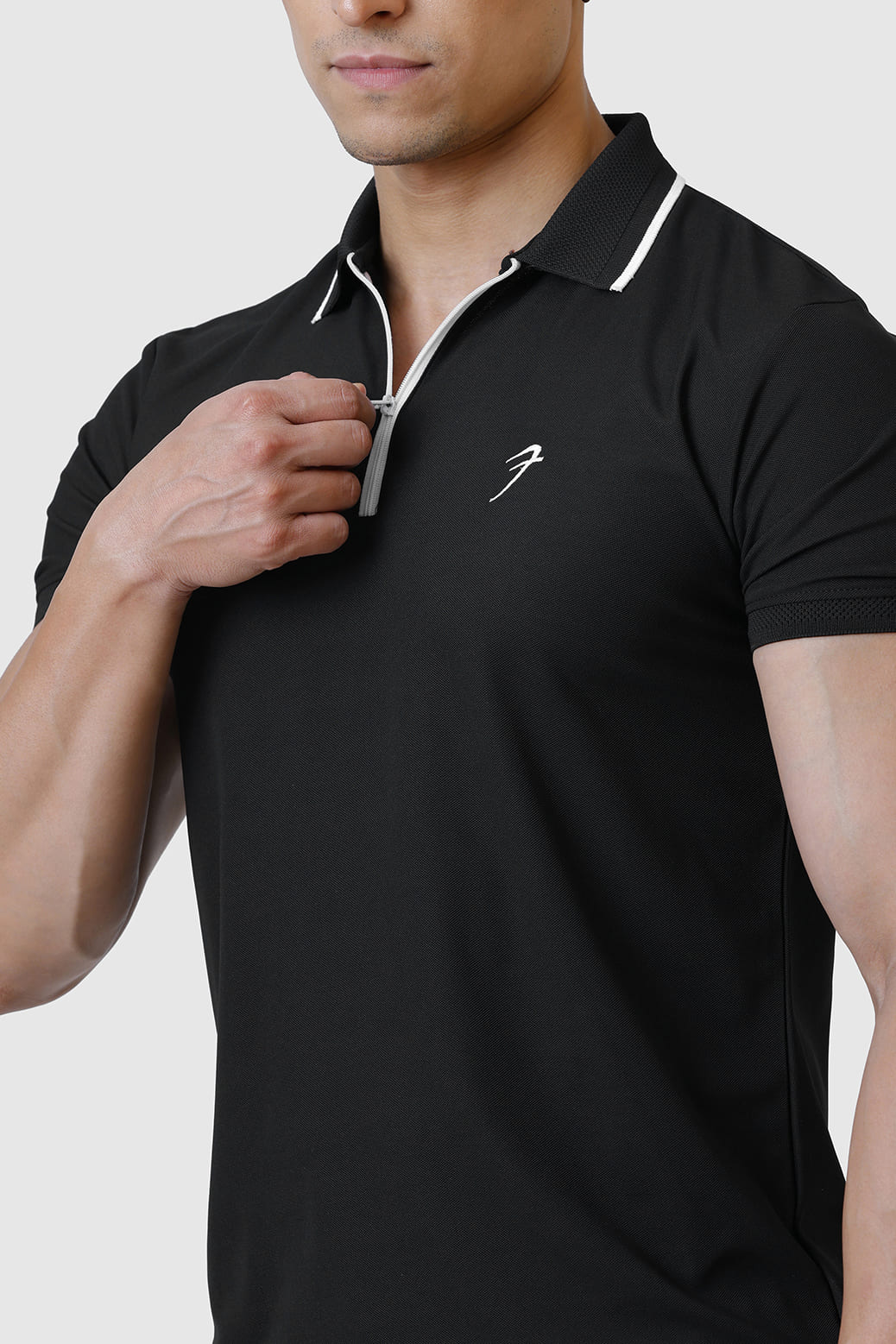 Stride Polo T-shirt Black - Image 3