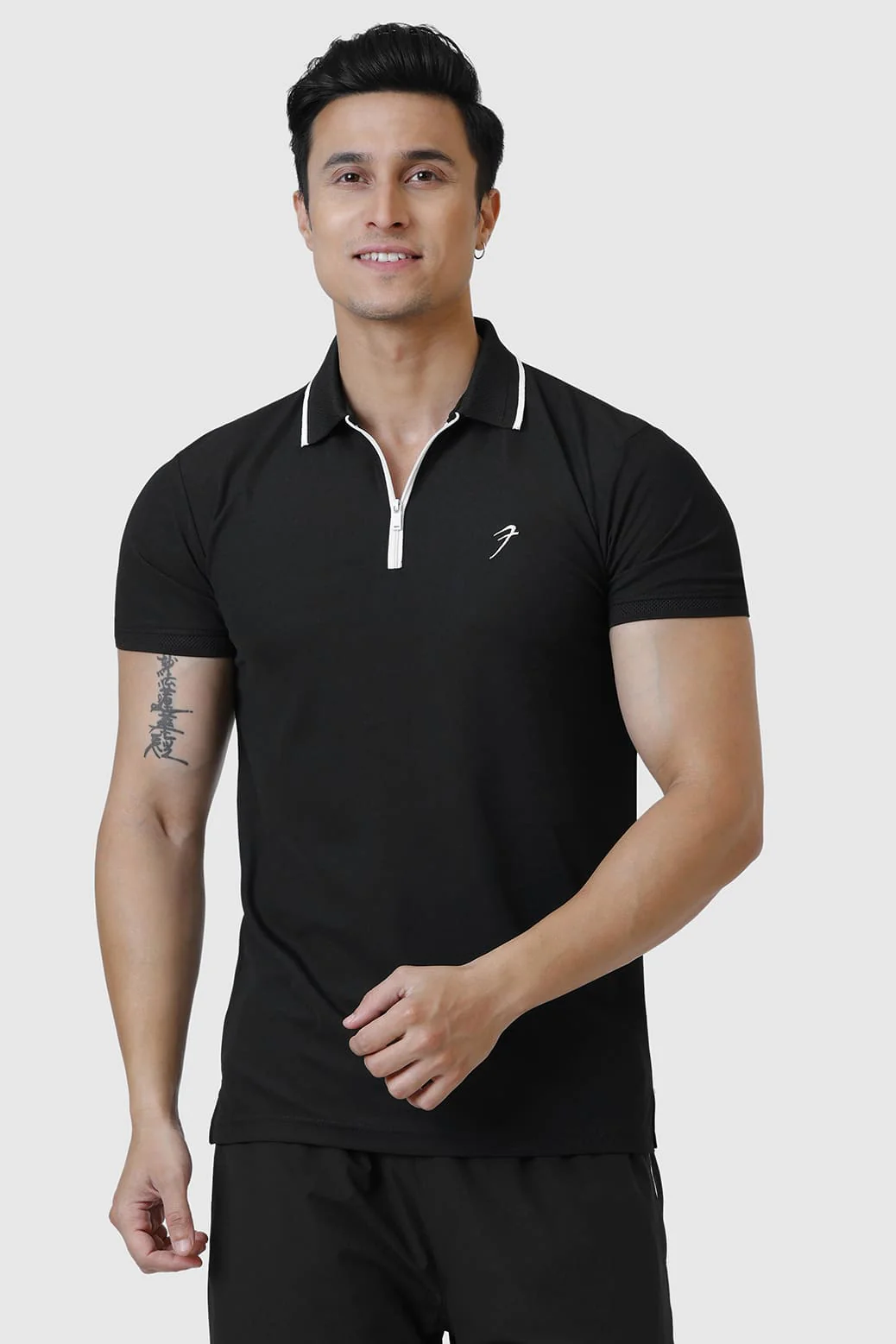 Stride Polo T-shirt Black - Image 5