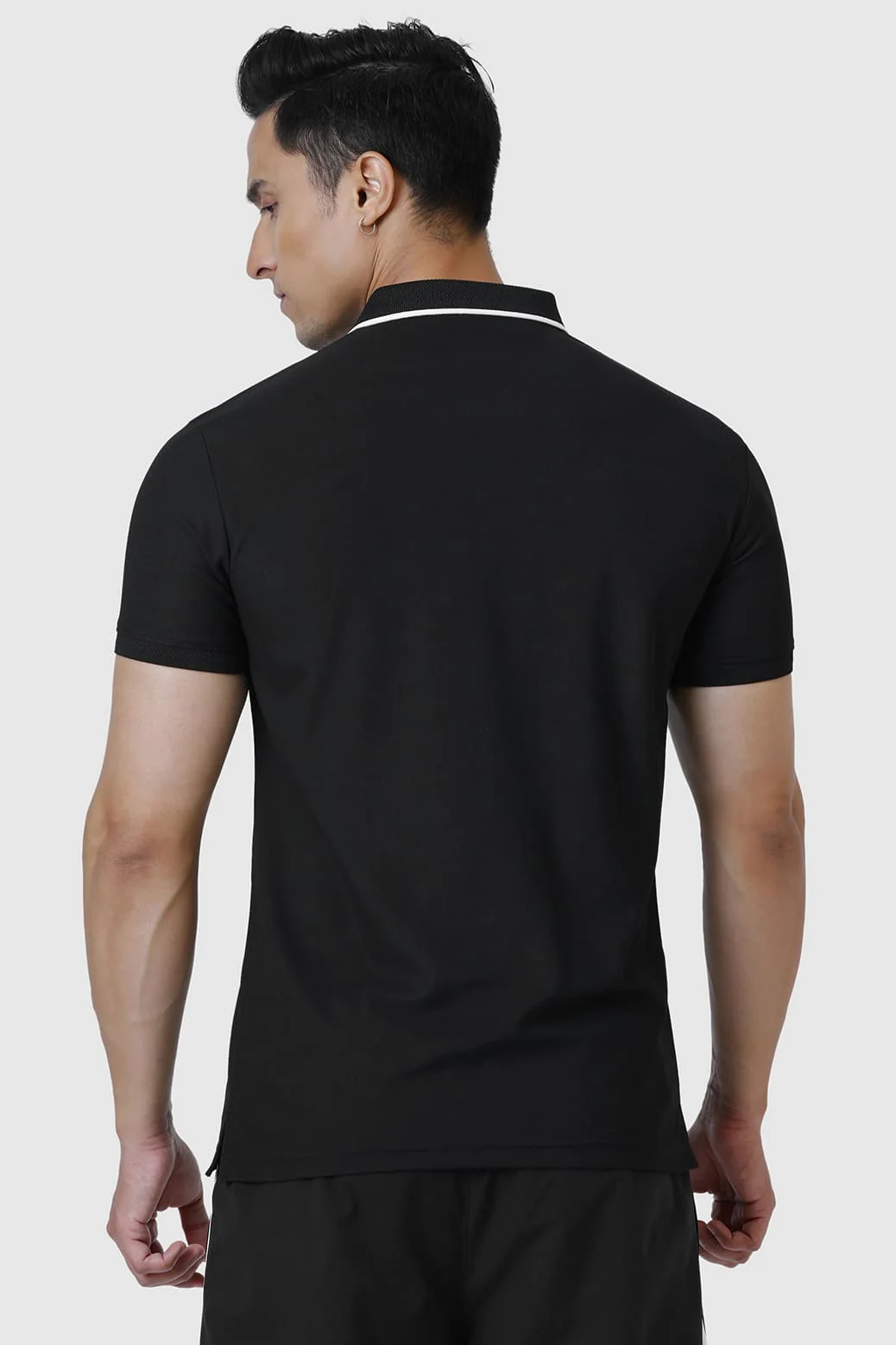 Stride Polo T-shirt Black - Image 6