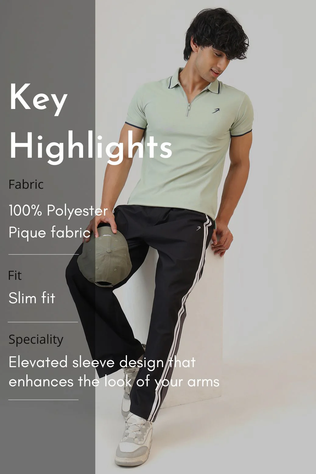 Stride Polo T-shirt Light Green - Image 8