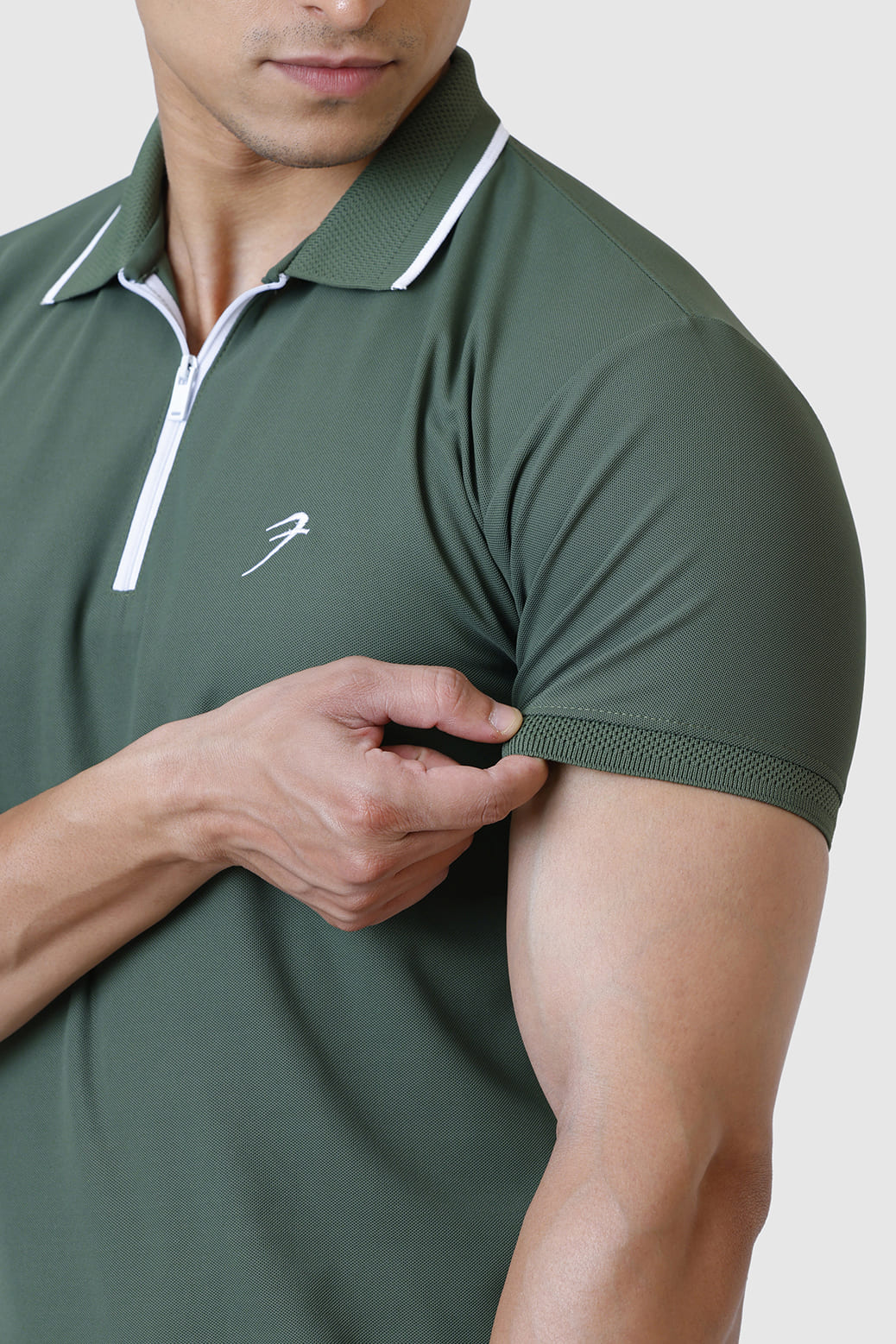 Stride Polo T-shirt Olive - Image 3