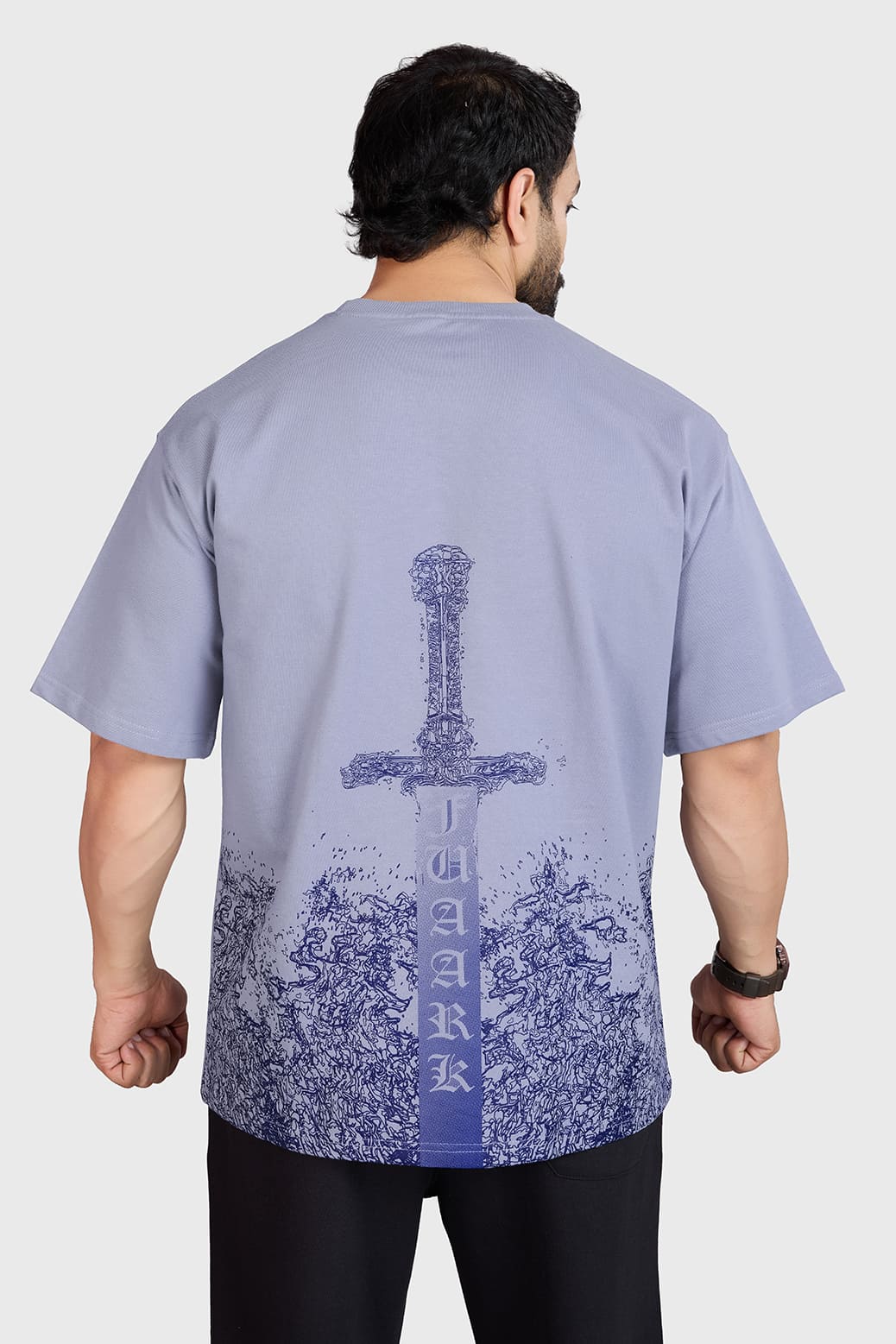 Sword Oversized T-shirt Light Grey - Image 2