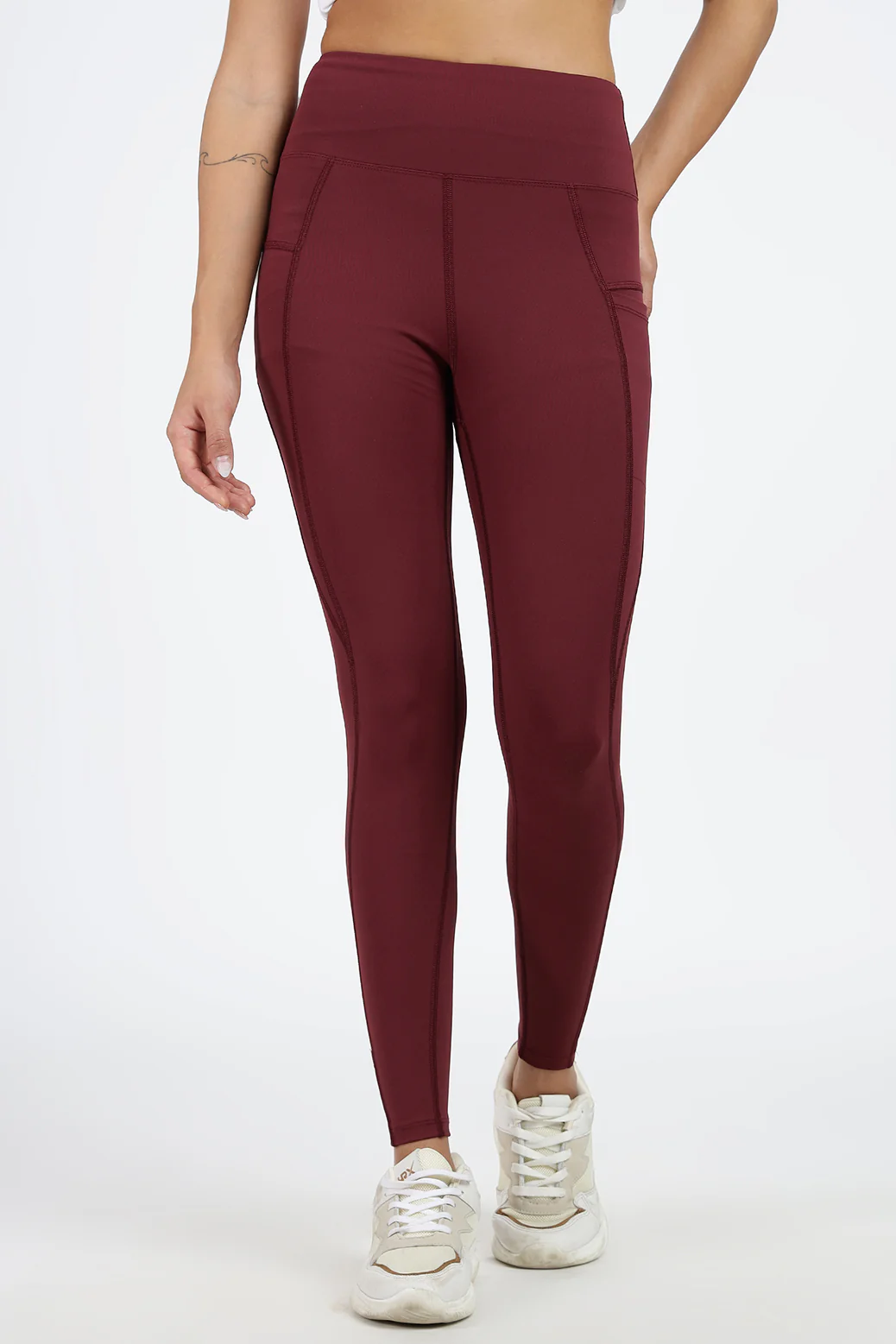 Timeless Nylon Leggings Maroon - Image 5