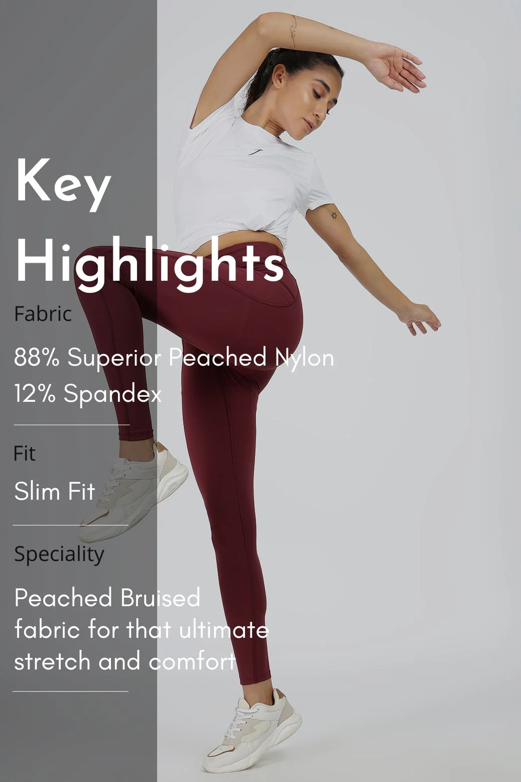 Timeless Nylon Leggings Maroon - Image 8