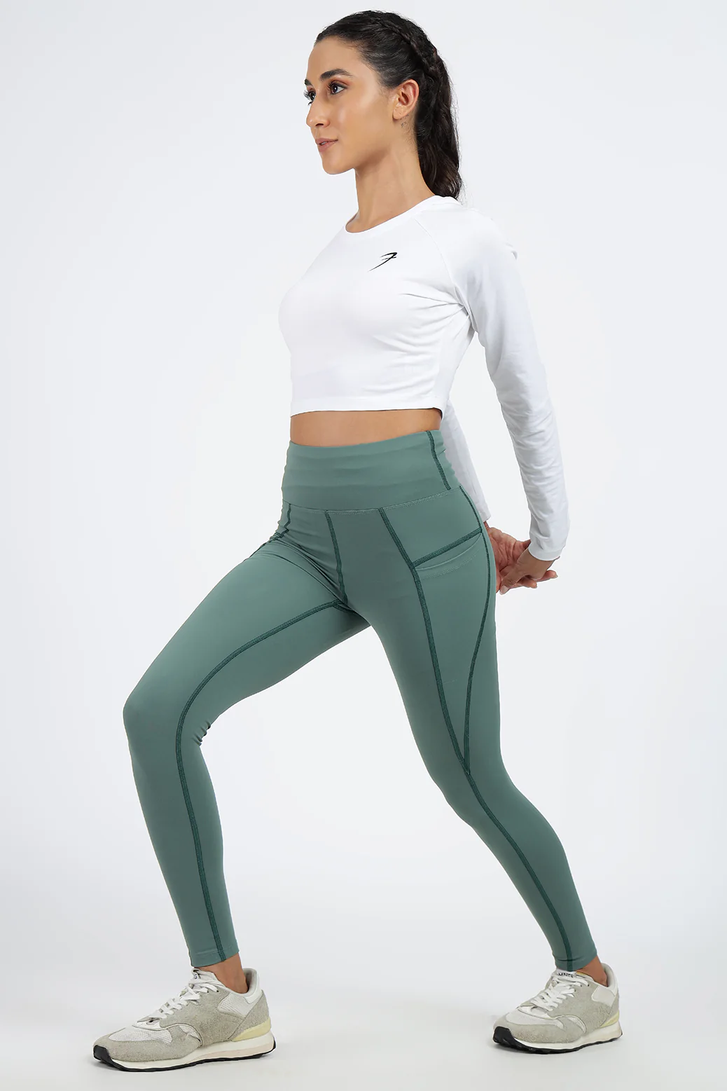 Timeless Nylon Leggings Sage Green - Image 5