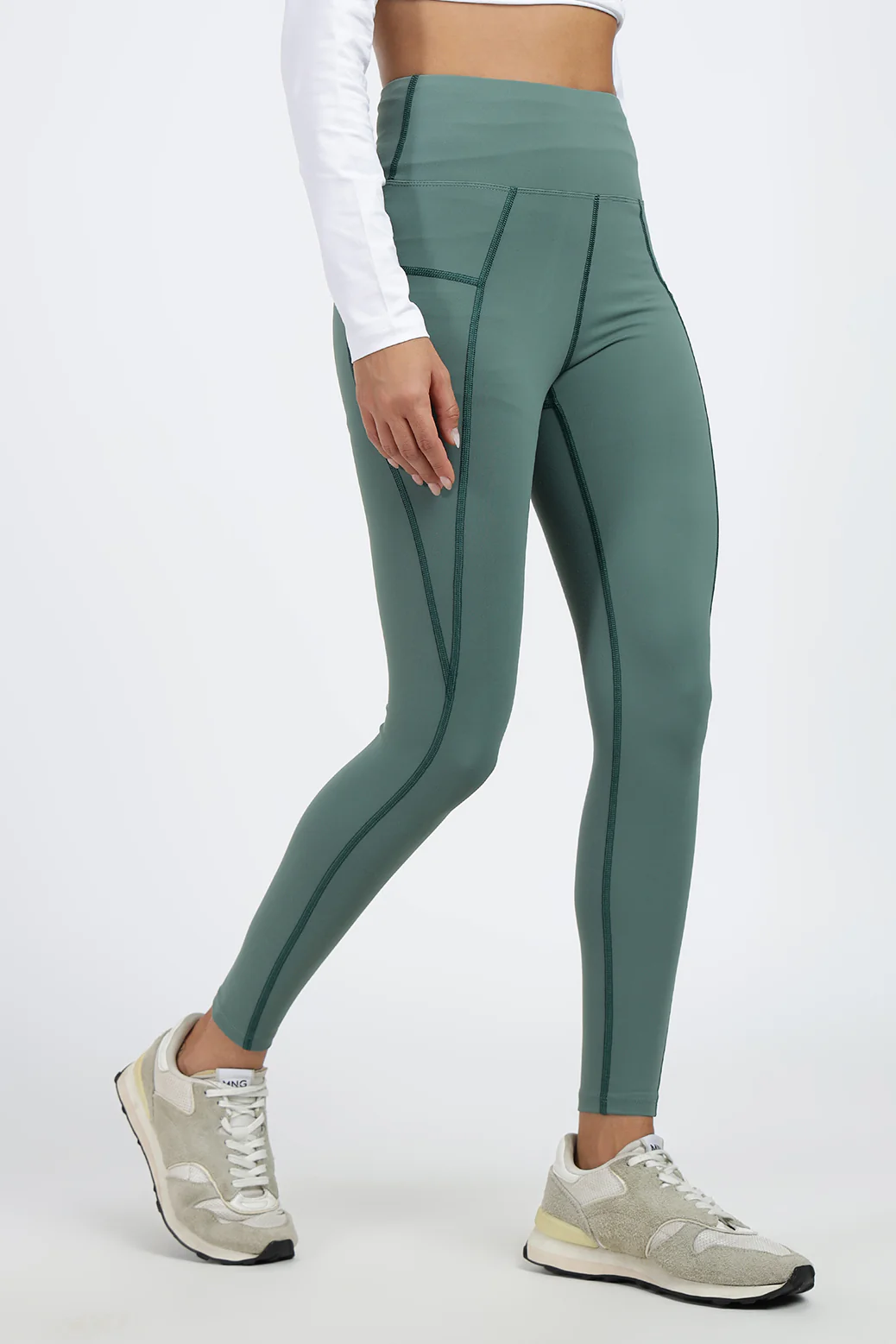 Timeless Nylon Leggings Sage Green - Image 6