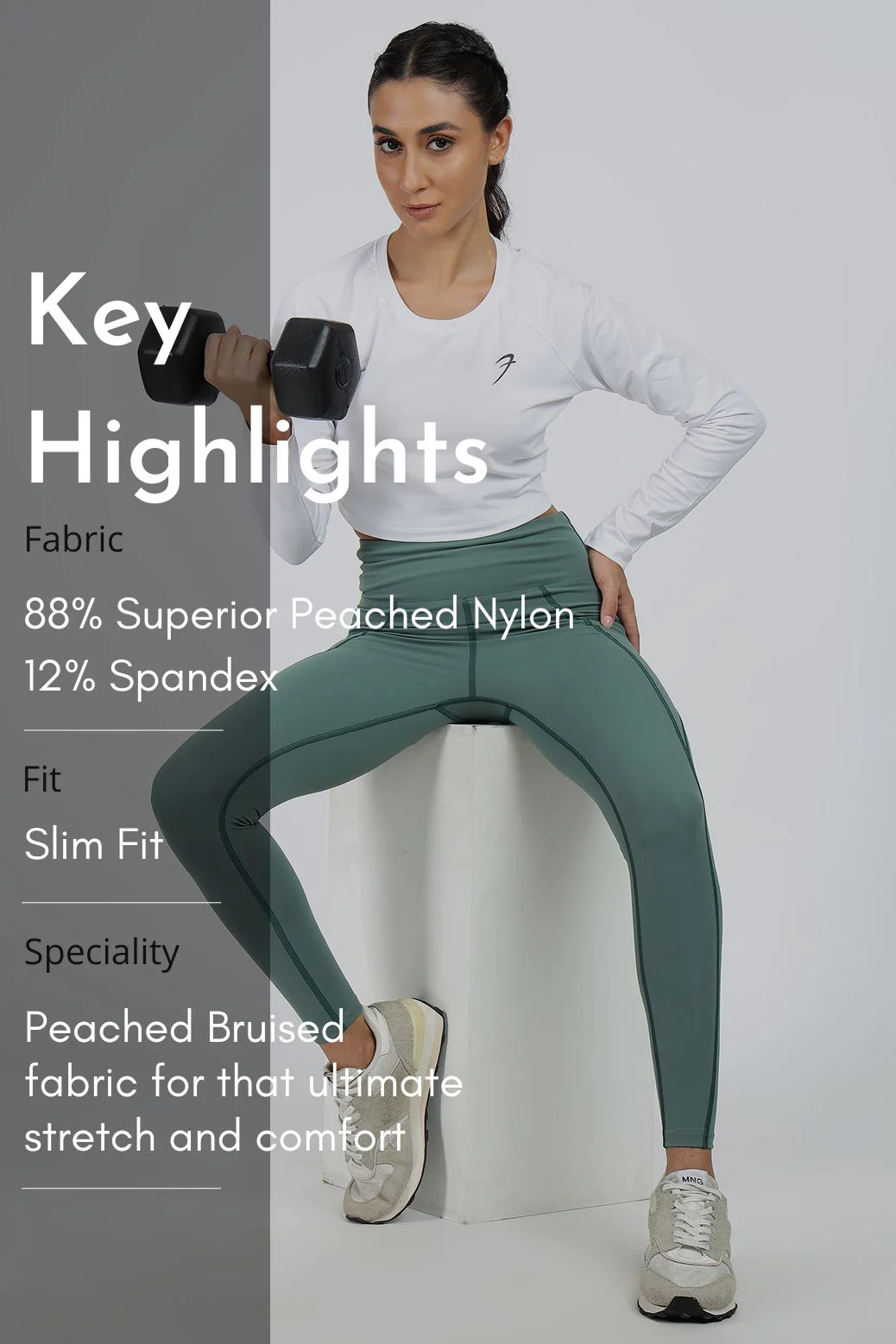 Timeless Nylon Leggings Sage Green - Image 8