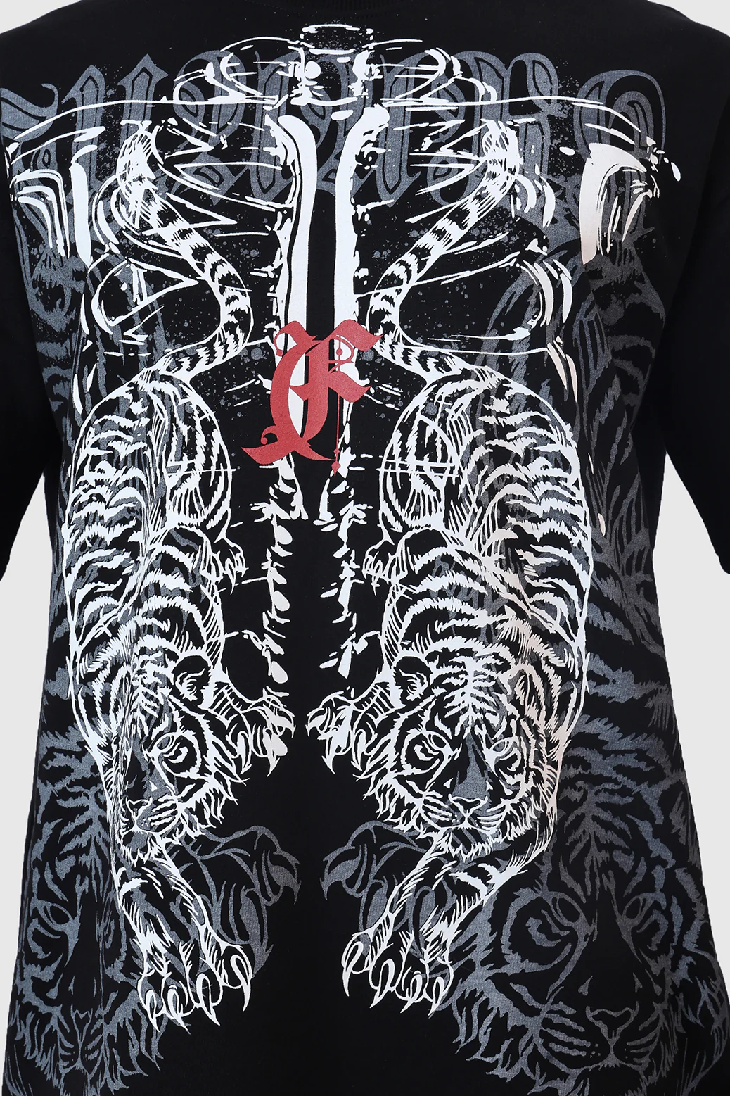 Twin Fangs Oversized T-shirt Black - Image 4