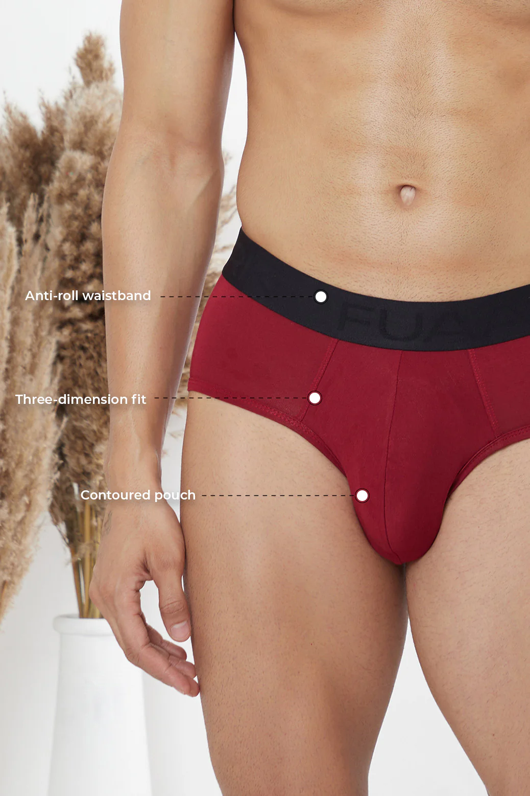 Ultra Soft Modal Briefs Classic Maroon - Image 3