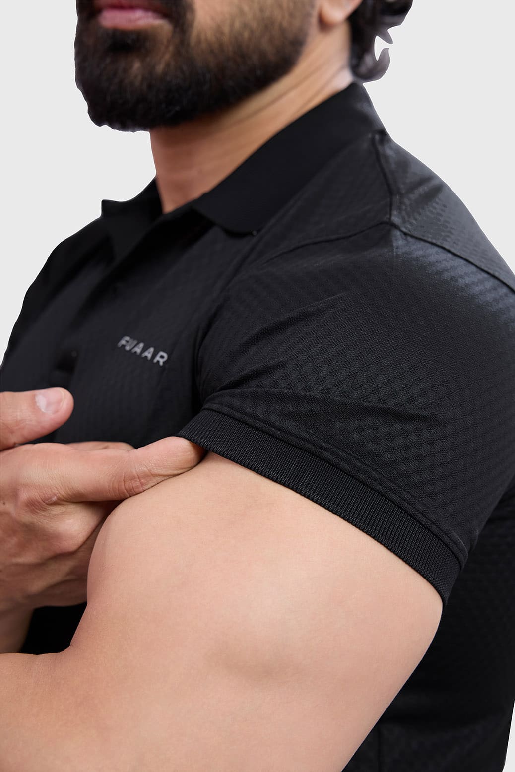 Wave Polo T-shirt Black - Image 4