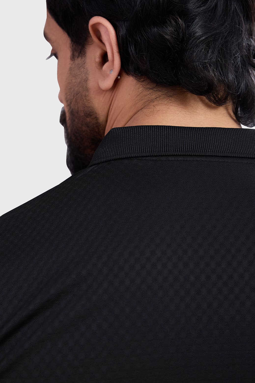 Wave Polo T-shirt Black - Image 6