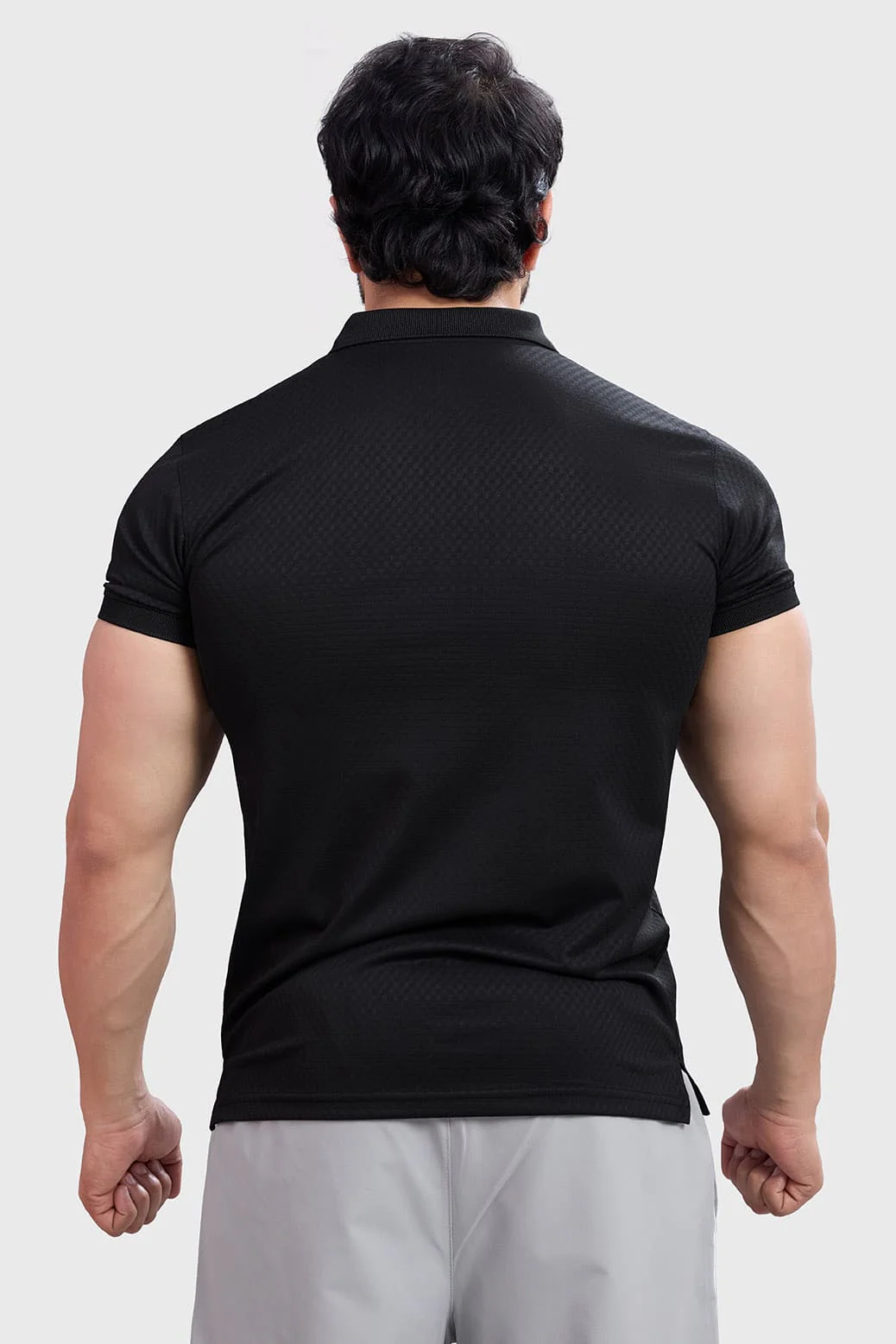 Wave Polo T-shirt Black - Image 7