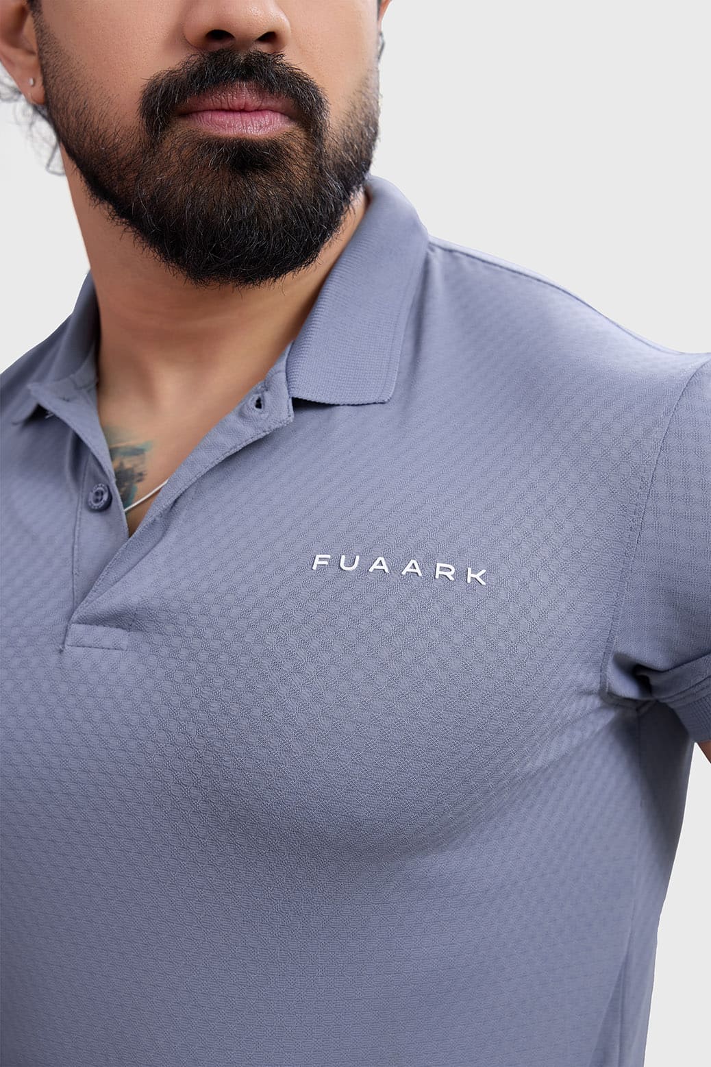 Wave Polo T-shirt Grey - Image 3
