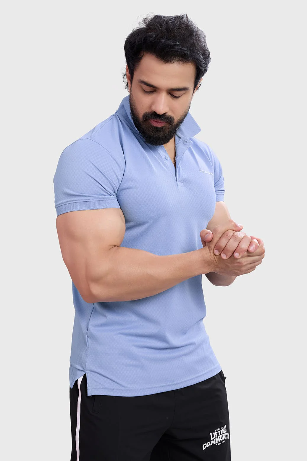 Wave Polo T-shirt Light Blue - Image 2